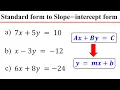 Standard form to Slope intercept form Linear Equations