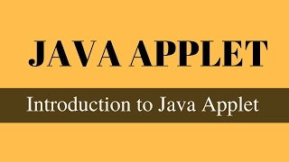 Introduction to Java Applet Hindi