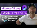 Microsoft Loop Page Templates - how to create and use them