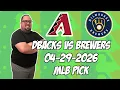 Arizona Diamondbacks vs Milwaukee Brewers 26 MLB Pick Prediction MLB Betting Tips