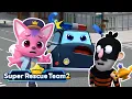 Lagu Eee-Ooh, Police Car 🚓 vs. Nee-Naw, Fire Truck 🚒｜S2 Ep. 1~4｜Pinkfong Super Rescue Team