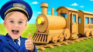 ¡El verdadero desafío del tren de cartón para niños!