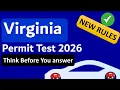 Virginia Driving Permit Test Questions and Answers 2026 VA DMV Practice Test NEW RULES