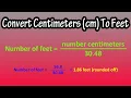 How To Convert Centimeters cm To Feet Explained - Formula For Centimeters To Feet