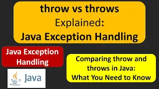 throw vs throws Explained Java Exception Handling