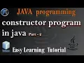 Constructor Program in Java Part 2 Beginners Easy Learn Java