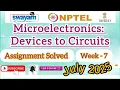 Microelectronics Devices to Circuits Assignment-7 Answers2025