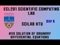 ECL201 Scientific Computing lab Solution of Ordinary Differential Equations Exp 5 Part 1
