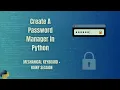 Create a Terminal Password Manager in Python Silent Coding Session