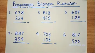 Belajar Matematika tentang Pengurangan Bilangan Ratusan