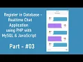 - User Register in Database Realtime Chat Application using PHP with MySQL and JavaScript