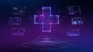 Cyberpunk Futuristic Medicine Cross Interface Background video | Footage | Screensaver