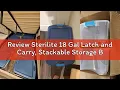 Review Sterilite 18 Gal Latch and Carry Stackable Storage Bin with Latching Lid Plastic Container