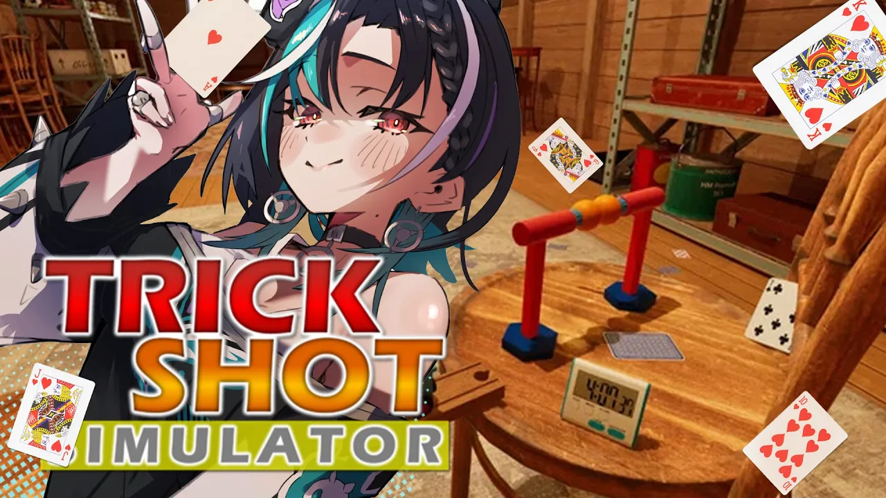 【 TrickShot Simulator 】人生で1度は挑戦してみたいトリックショット【 #輪堂千速 / #hololivedev is #FLOWGLOW 】