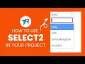 How to use select2 in your project how to create dropdown with searchbar Select2 Plugin