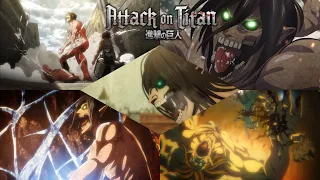 all eren titan roars in attack on titan season 1 season 4 part 2