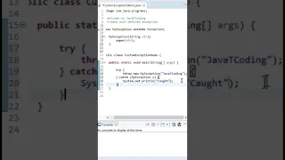 User-defined Custom Exception in Java Create a Custom Exception Java