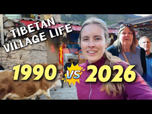 I took my parents to remote villages in rural China~ Modern vs Retro life in Tibetan villages!