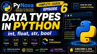 Python Lecture 6 Data Types in Python int float str bool Type Conversion