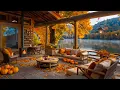 Download Lagu Soothing Piano Jazz🍂Cozy Lakeside Café with Fireplace \u0026 Peaceful Autumn Ambience for Deep Relaxation