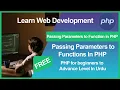 PHP passing parameters to functions in