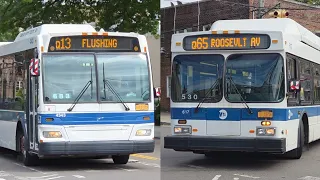 MTA 2009 Orion VII NG HEV on the Q13 2011-2012 New Flyer C40LFs on the Q65