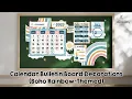 Let Learning Time and Date be Engaging with Boho Rainbow Classroom Calendar Bulletin Board Decor