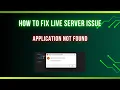 How to Fix Live Server Issue Application not found problem