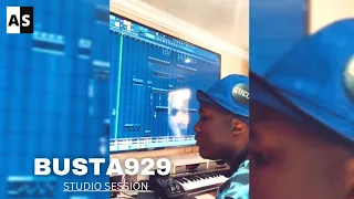 busta929 works on new music studio session