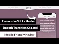 Responsive Sticky Header With Smooth Transition On Scroll Using HTML CSS JQUERY