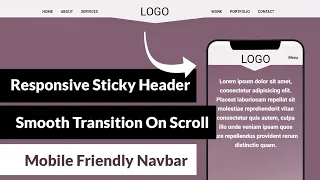 Responsive Sticky Header With Smooth Transition On Scroll Using HTML CSS JQUERY