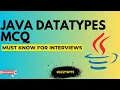 Java Data Types MCQ Master Core Concepts for Interviews Exams