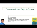 Demonstration of Explicit Cursors