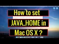 How to set JAVA - HOME in Mac OS X Catalina Java Tutorials for Beginners