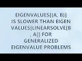 Eigenvalues A B is slower than Eigenvalues LinearSolve B A for generalized eigenvalue problem