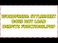 Wordpress Stylesheet does not load despite functions php