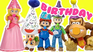 the super mario bros movie princess peach birthday party surprise with luigi toad bowser