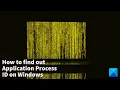 How to find out Application Process ID on Windows