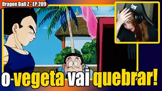 ycas vendo vegeta quebra a maquina de for a dragon ball z ep 209 saga majin boo react 