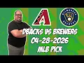 Arizona Diamondbacks vs Milwaukee Brewers 26 MLB Pick Prediction MLB Betting Tips