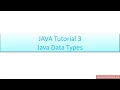 JAVA Tutorial for Beginners 3 - Java Data Types