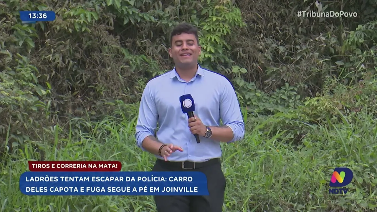 Imagem exclusiva mostra ladrões fugindo da polícia e capotando em Joinville