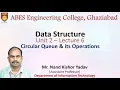 Lecture 6 Unit2 Circular Queue and its operation Data Structure