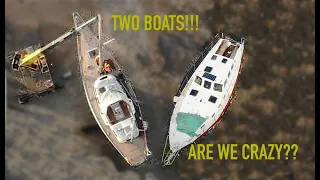 #125 – ARE WE CRAZY??? Working on TWO project boats!!!! Stepping the masts
