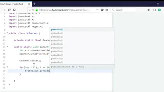 Day 5 Loops HackerRank JAVA