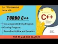 Turbo C Lecture 10 Initialize Creating Editing Compling Linkining and Executing Program