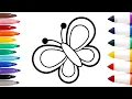 Download Lagu How To Draw Cute Butterfly 🦋 Drawing, Painting \u0026 Coloring For Kids and Toddlers_ Child Art🌈🎨