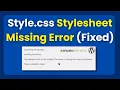 Theme Installation Failed Error Fixed Style css Stylesheet Not Found Package Could Not Install