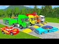Download Lagu TRANSPORTING PIXAR CARS \u0026 FRUITS WITH COLORED \u0026 JOHN DEERE vs CLAAS vs TRACTORS - BeamNG.drive #962