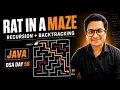 Rat in a Maze Algorithm Using Recursion Backtracking in Java DSA Day 58